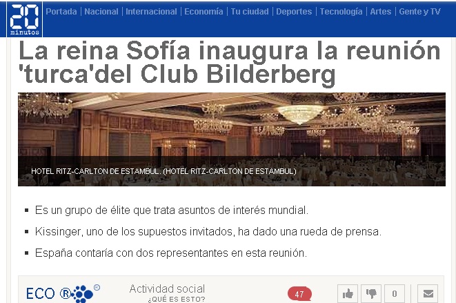 Reina Sofia inaugura reunion Club Bilderberg Turquia